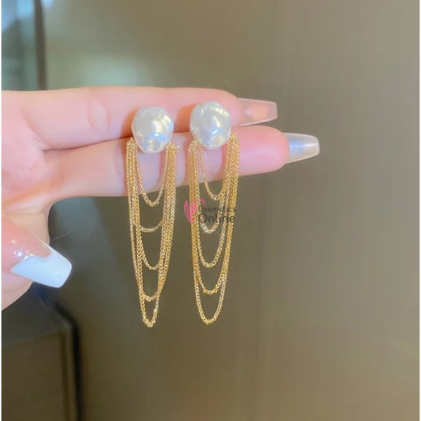 Cercei pentru dama moderni EARR09BB Aurii Set de 1 pereche cu perla